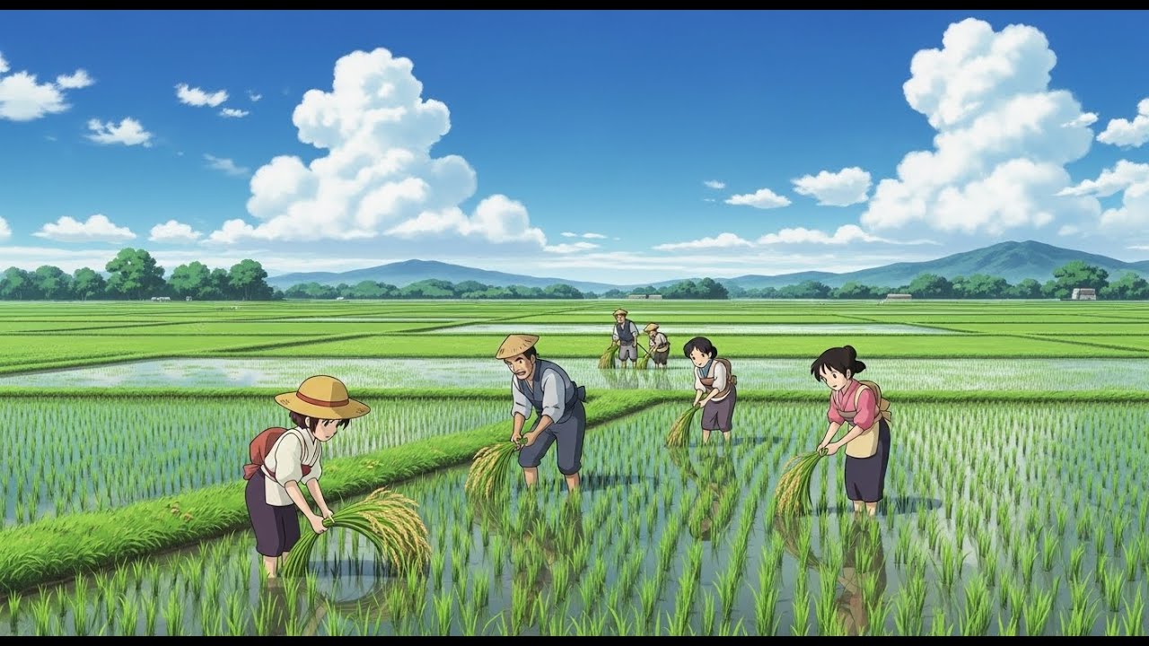 A Hard Day's Work in the Rice Fields | 90s Japanese Village Vlog