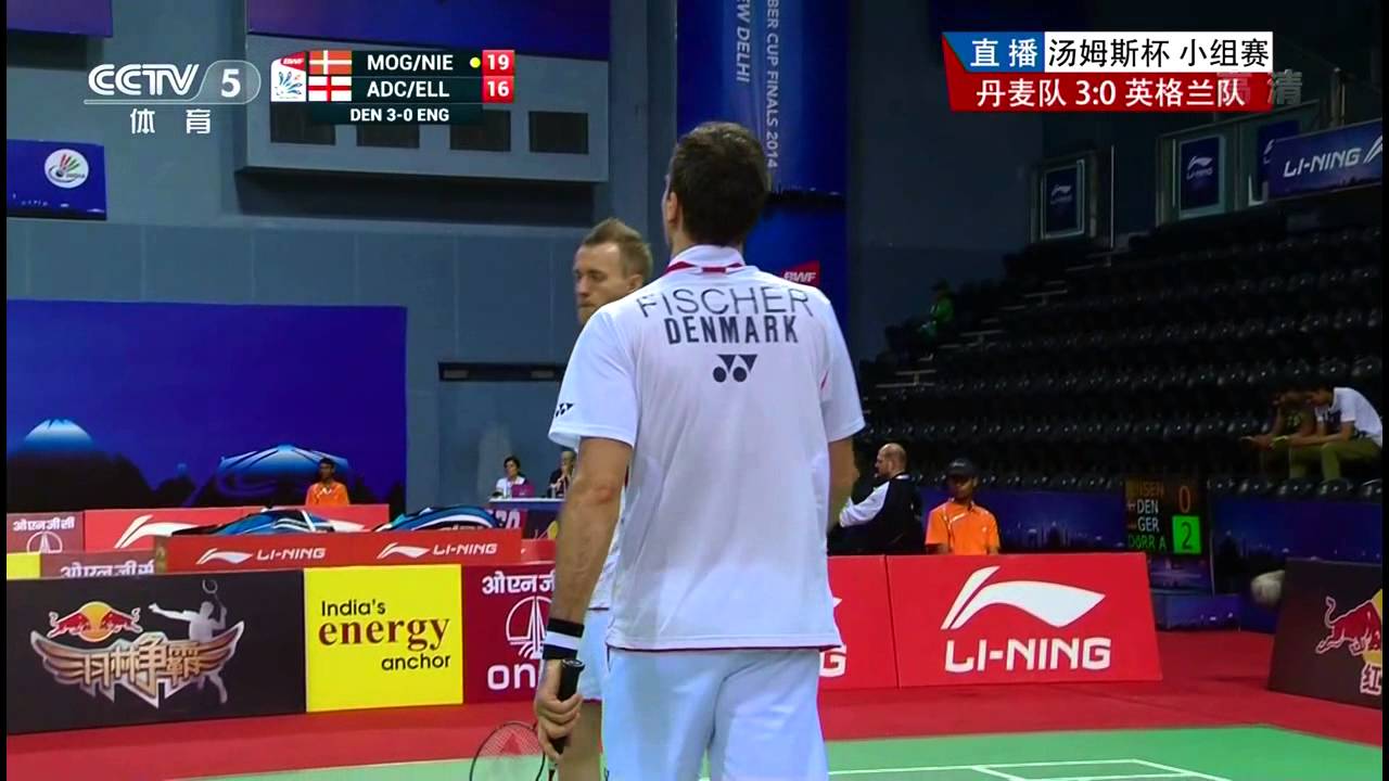 [HD] GS - DEN vs ENG - MD2 - C.MOGENSEN / J.F.NIELSEN vs C.ADCOCK / M.ELLIS - 2014 Thomas Cup