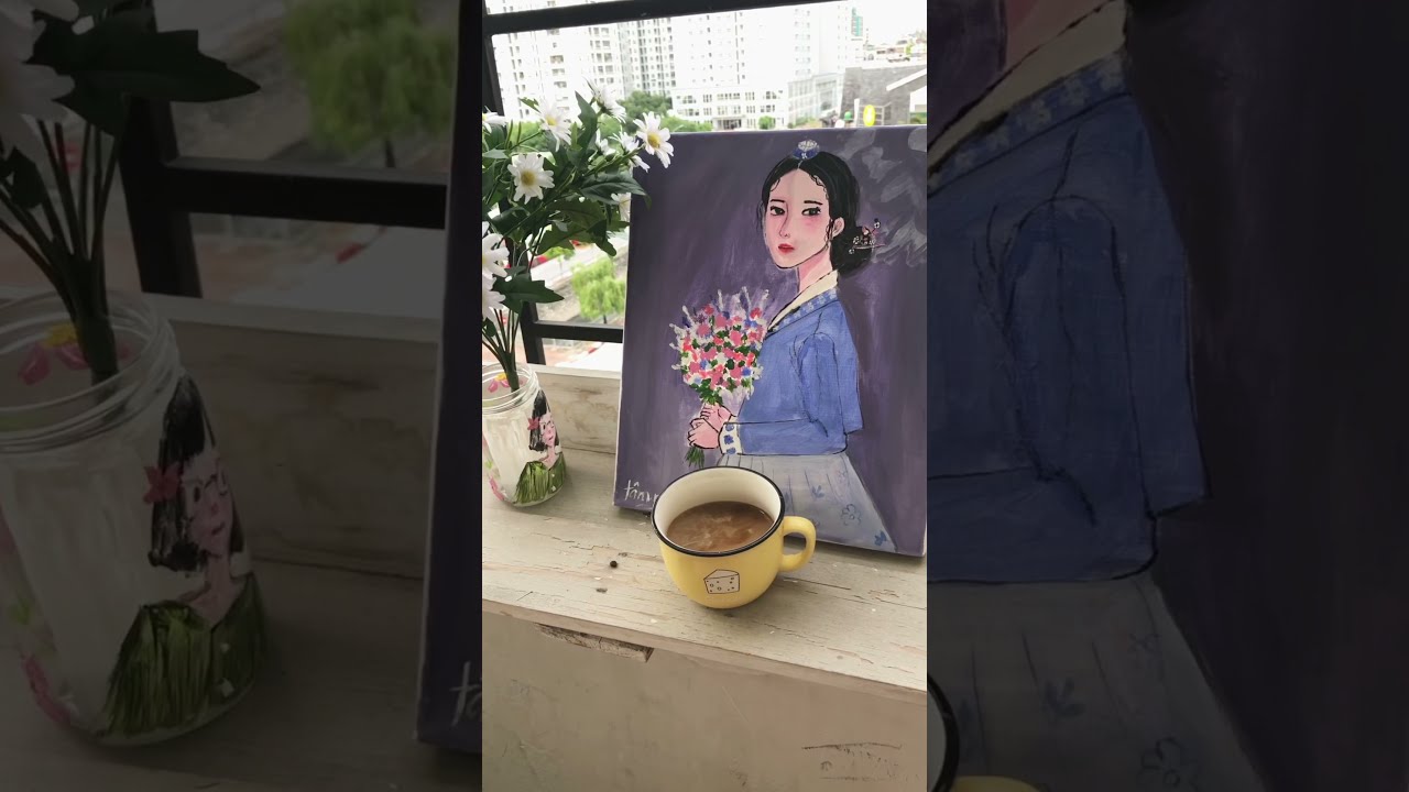 Tận dụng b&igrave;nh thủy tinh kh&ocirc;ng d&ugrave;ng nữa để vẽ