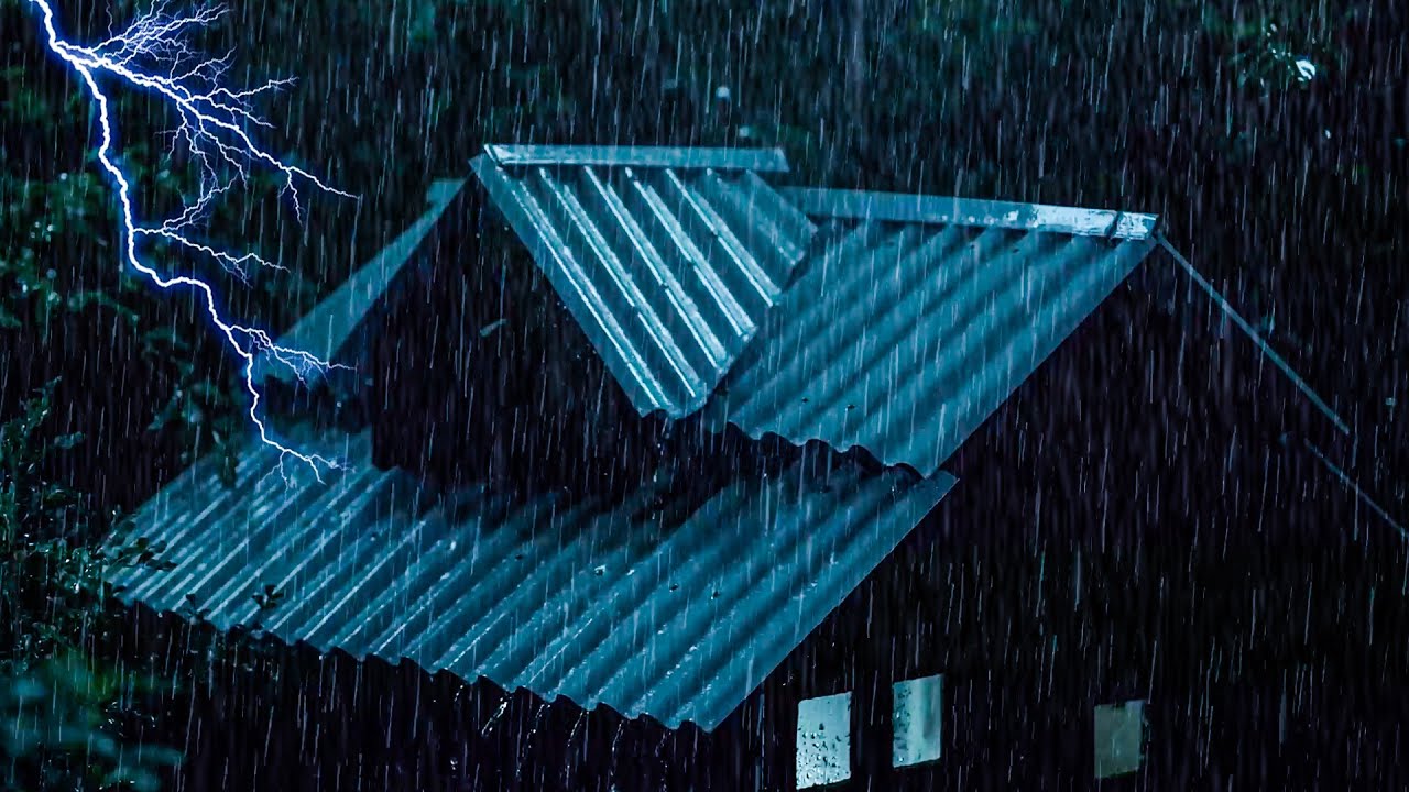 Torrential Rain On Roof On The Slopes Of The Mountain | Relaxing Rain Sounds ASMR