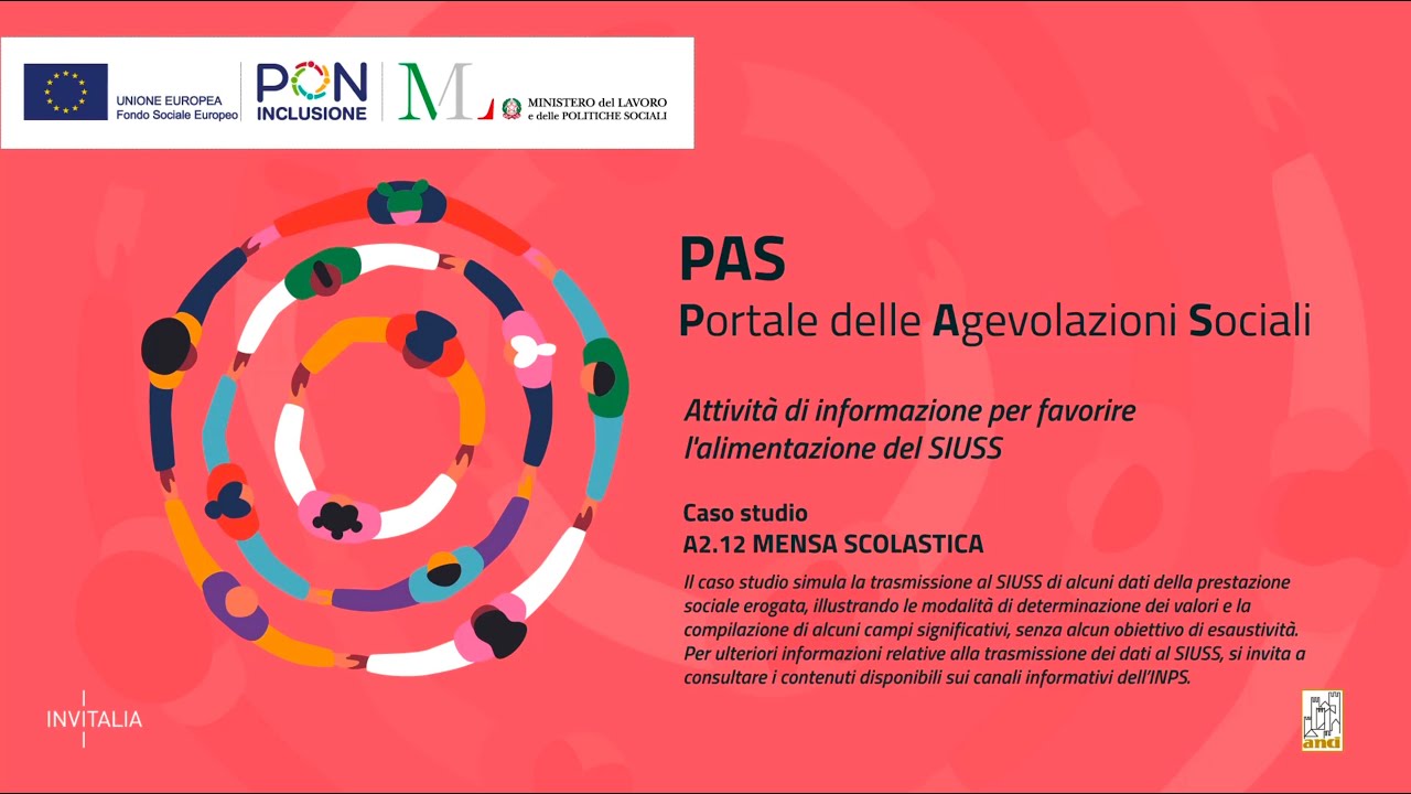 Portale delle Agevolazioni Sociali (PAS) - Video tutorial 1 - Mensa scolastica