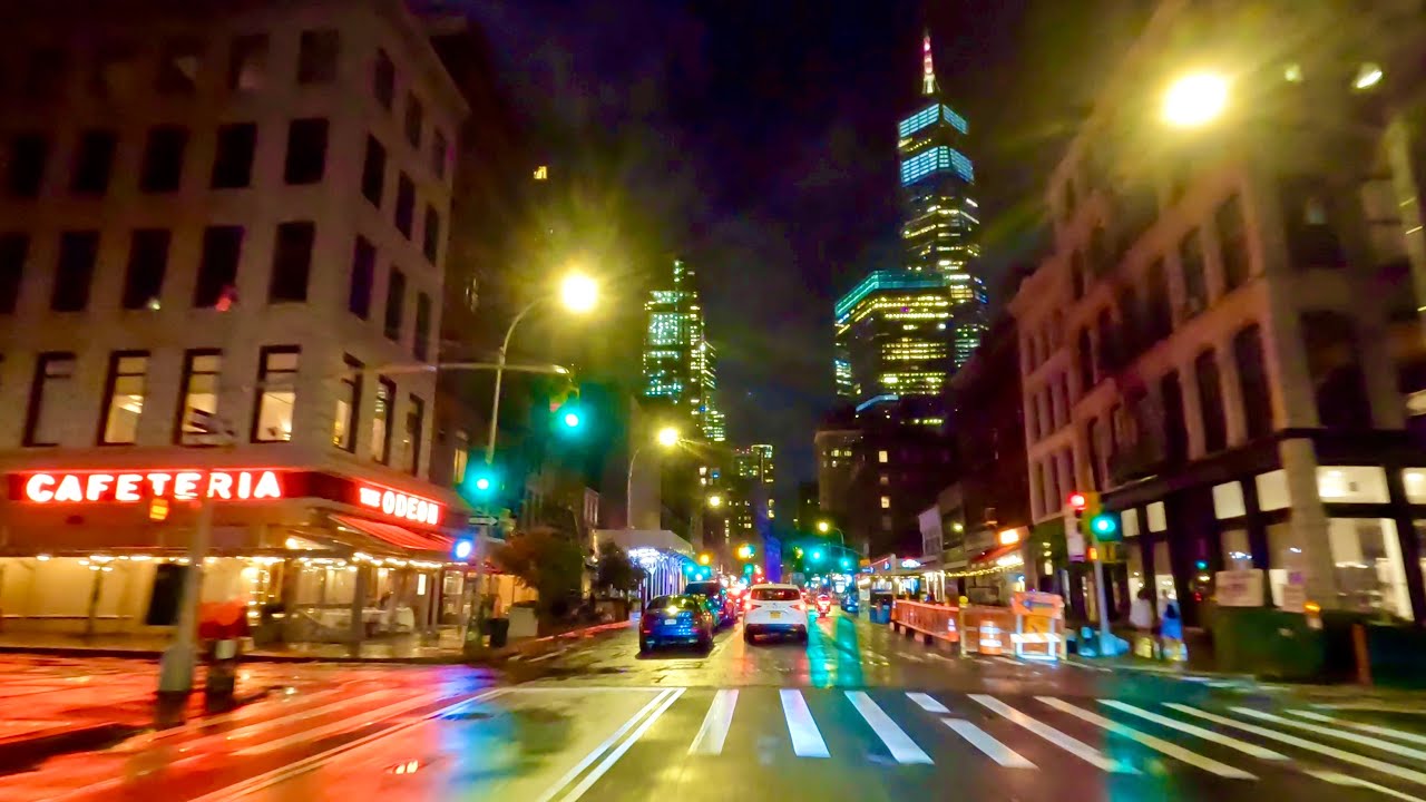 Night Driving from Jersey City to The Bronx | NYC Vibes in the Drizzle
