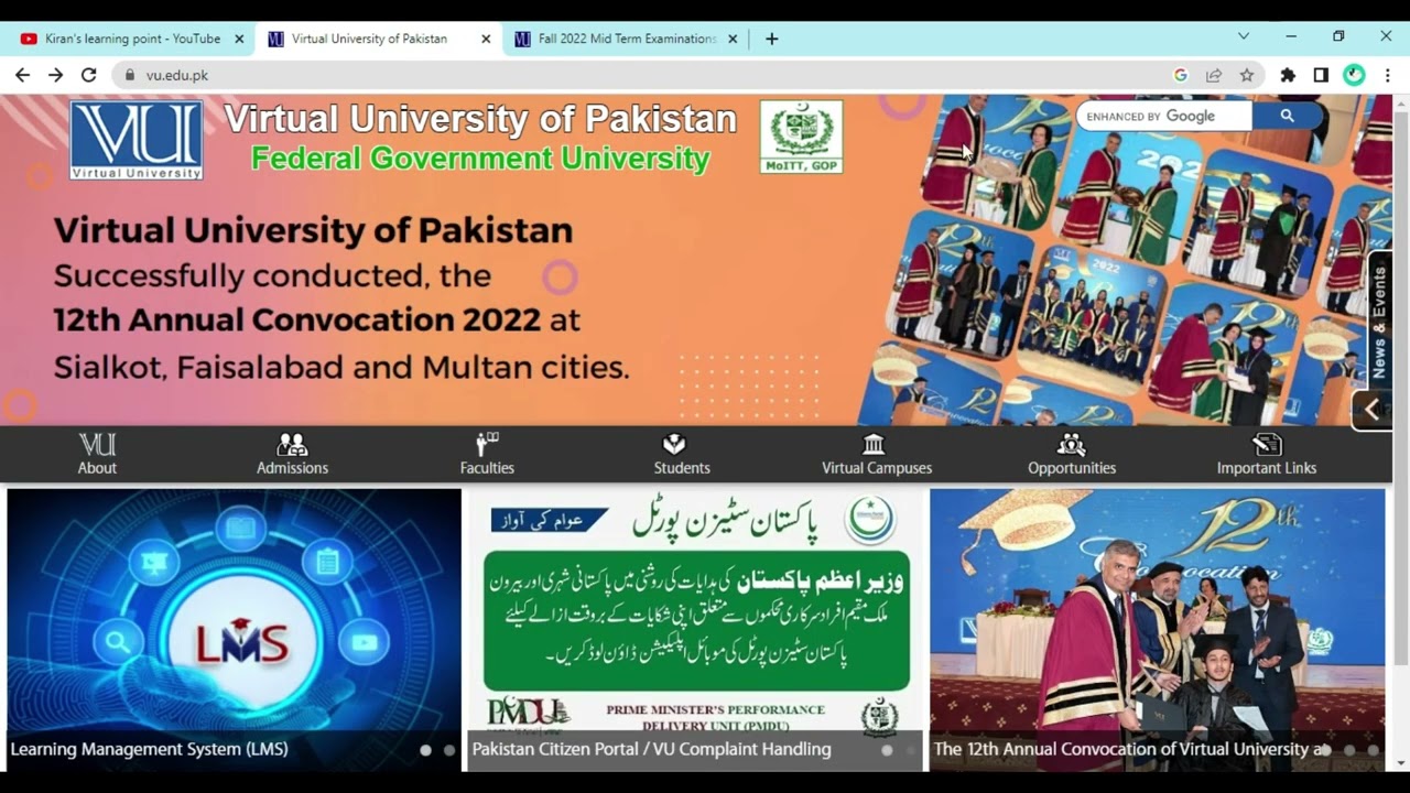 Fall 2022 Mid Term Examinations || Virtual University of Pakistan ||Make Your Date Sheet NOW