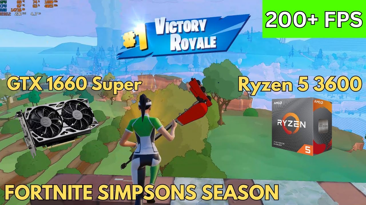 GTX 1660 Super + Ryzen 5 3600 | NEW Fortnite Simpsons Season [Performance Mode]