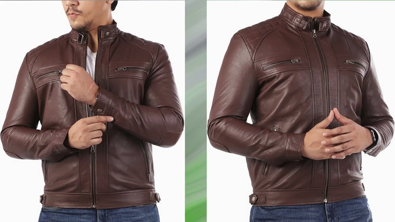 Jild Signature Diamond Style Lambskin Leather Jacket Men
