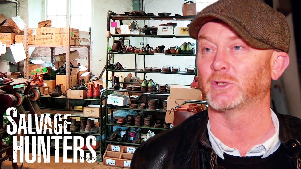 Finding Impressive Industrial Furniture In A Traditional Boot Factory | Salvage Hunters