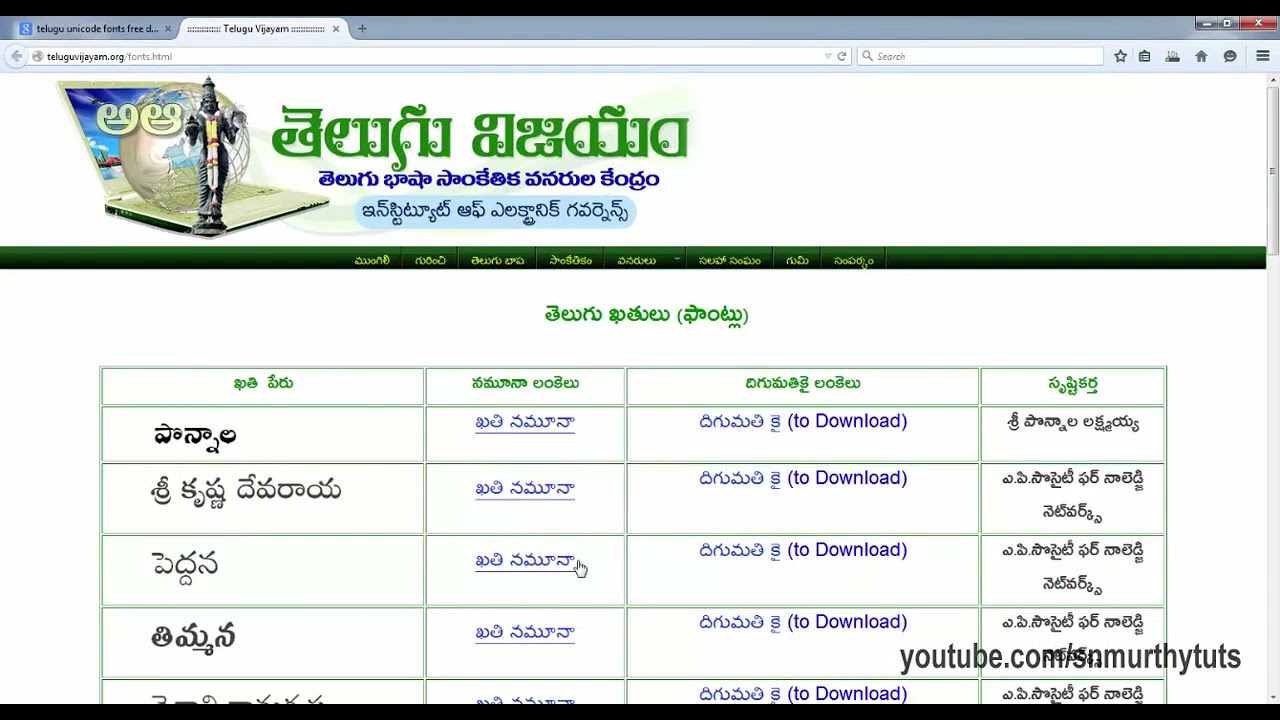 Telugu Unicode Fonts Installation in PC Telugu