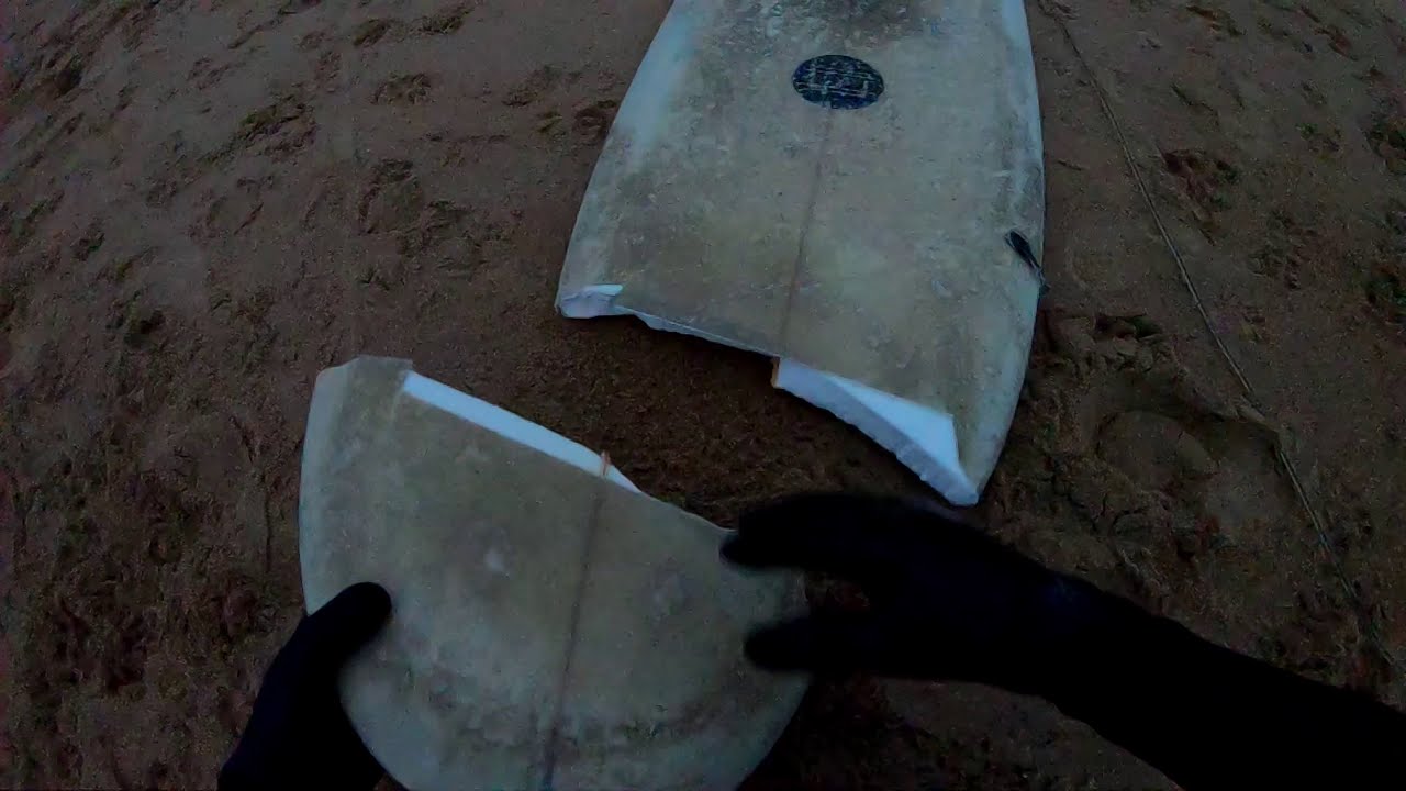 How to repair a broken surfboard DingDrx style (Tutorial link in description)