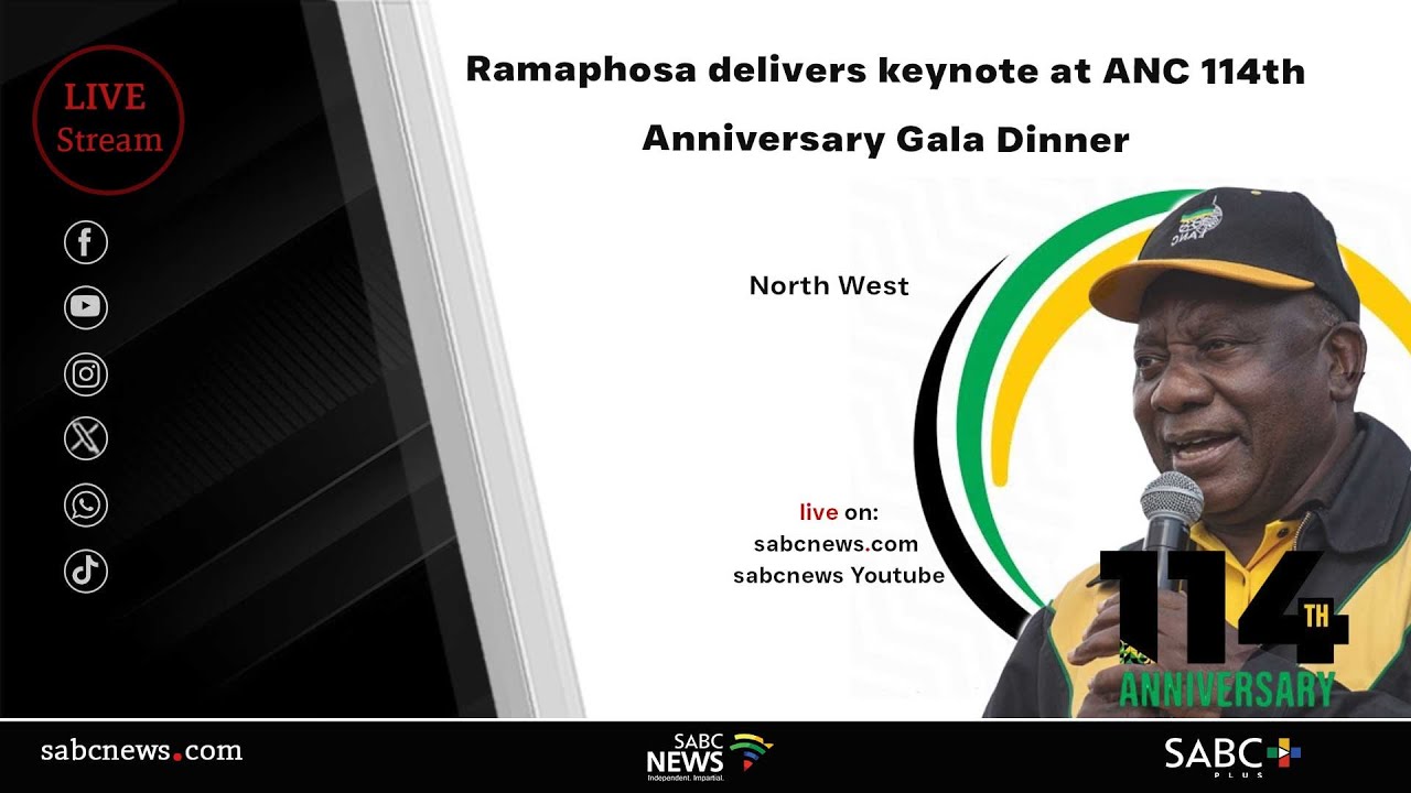 ANC President Cyril Ramaphosa delivers keynote address at the ANC 114th Anniversary Gala Dinner