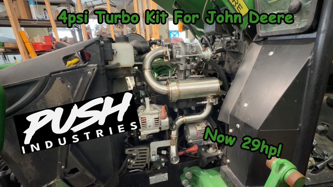 Установка турбокомплекта Push Industries 4psi на John Deere 1025R | Теперь мощность составляет 29...