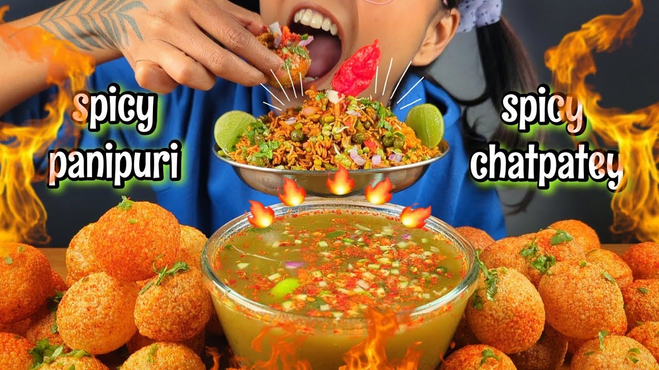 SPICY PANIPURI CHALLENGE | PANIPURI & CHATPATE EATING | INDIAN STREET FOOD | EATING VERY SPICY FOOD