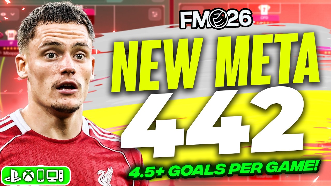 Новая мета-тактика 4-4-2 в FM26 просто невероятна! | 4,5 гола за игру + квадрупл