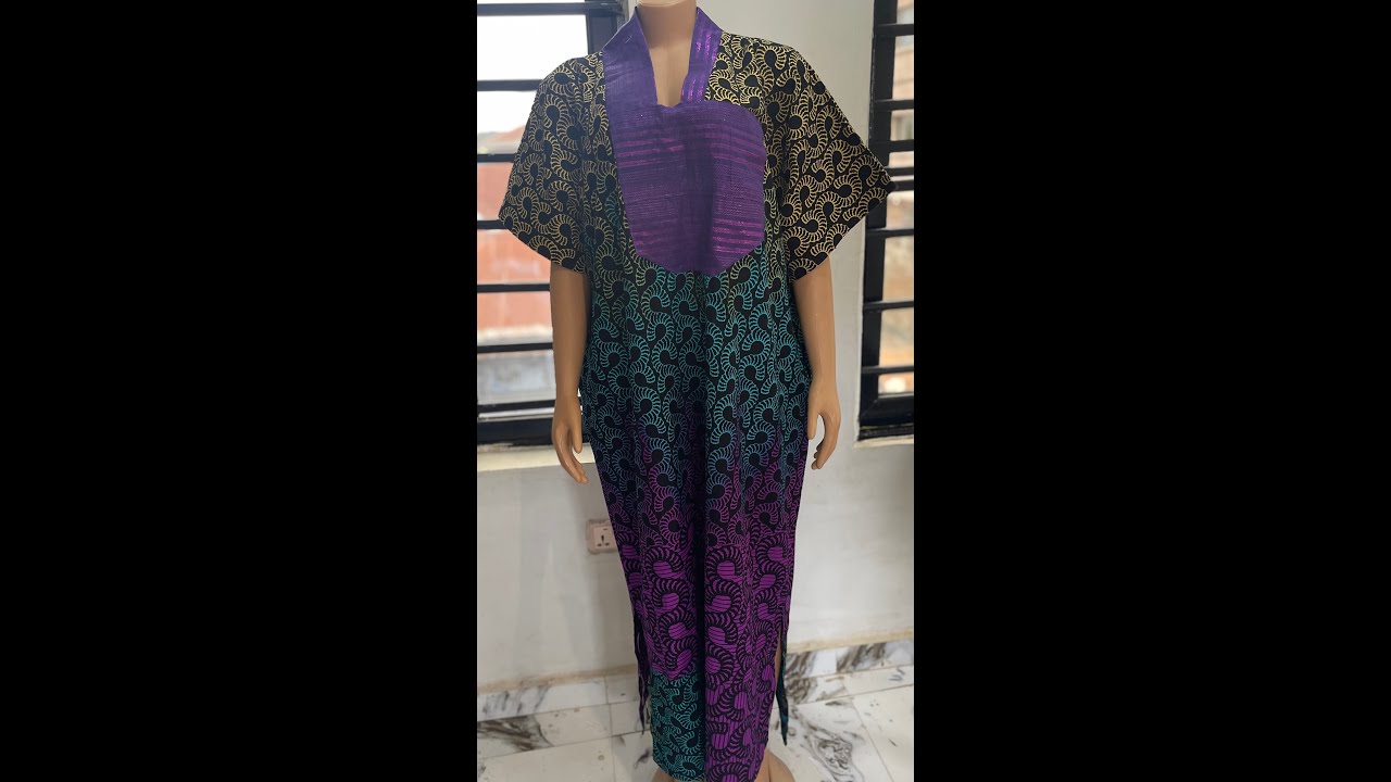 How to make a bubu gown with an inbuilt collar.