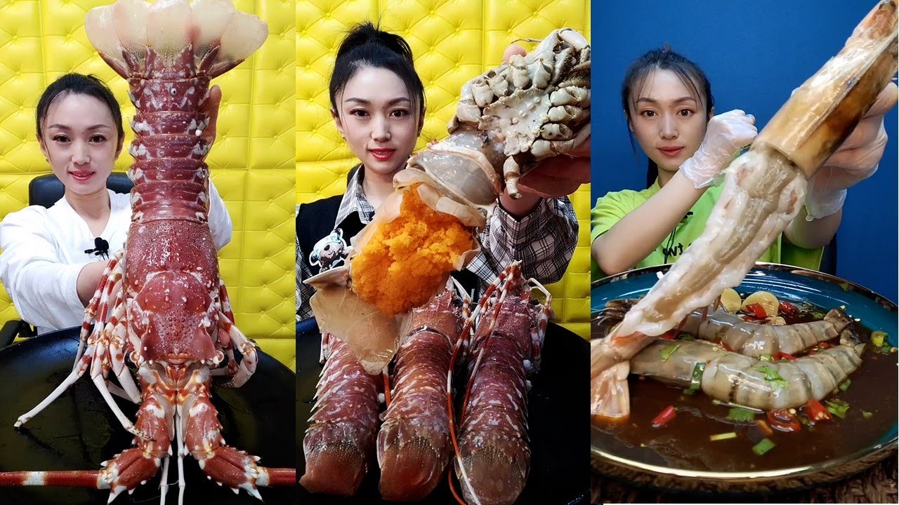 🦐😋 Giant Seafood Mukbang | Spicy, Juicy & Satisfying Eating Sounds