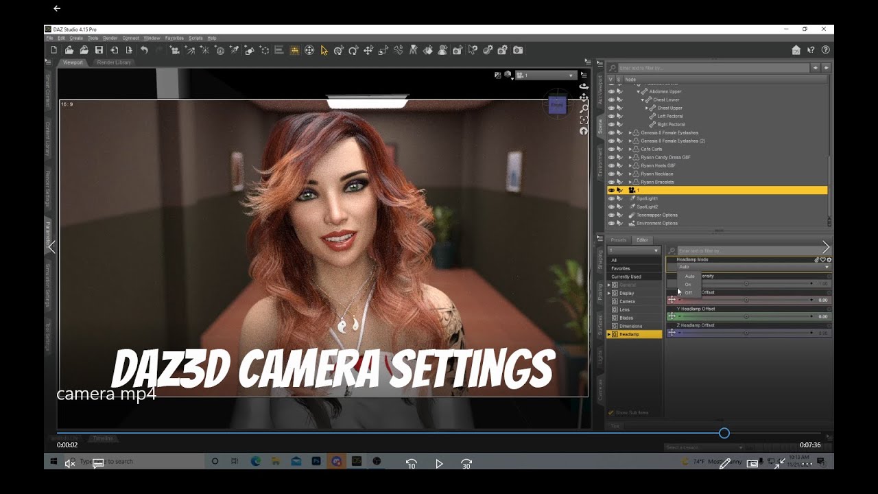 Basic Camera Settings in Daz3d