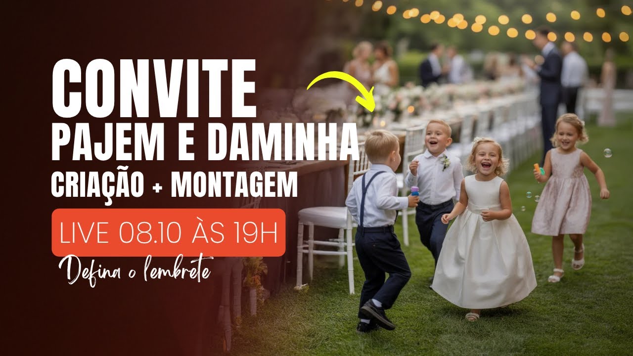 Como criar a ARTE DIGITAL de CONVITES daminhas e pajens + MONTAGEM passo a passo