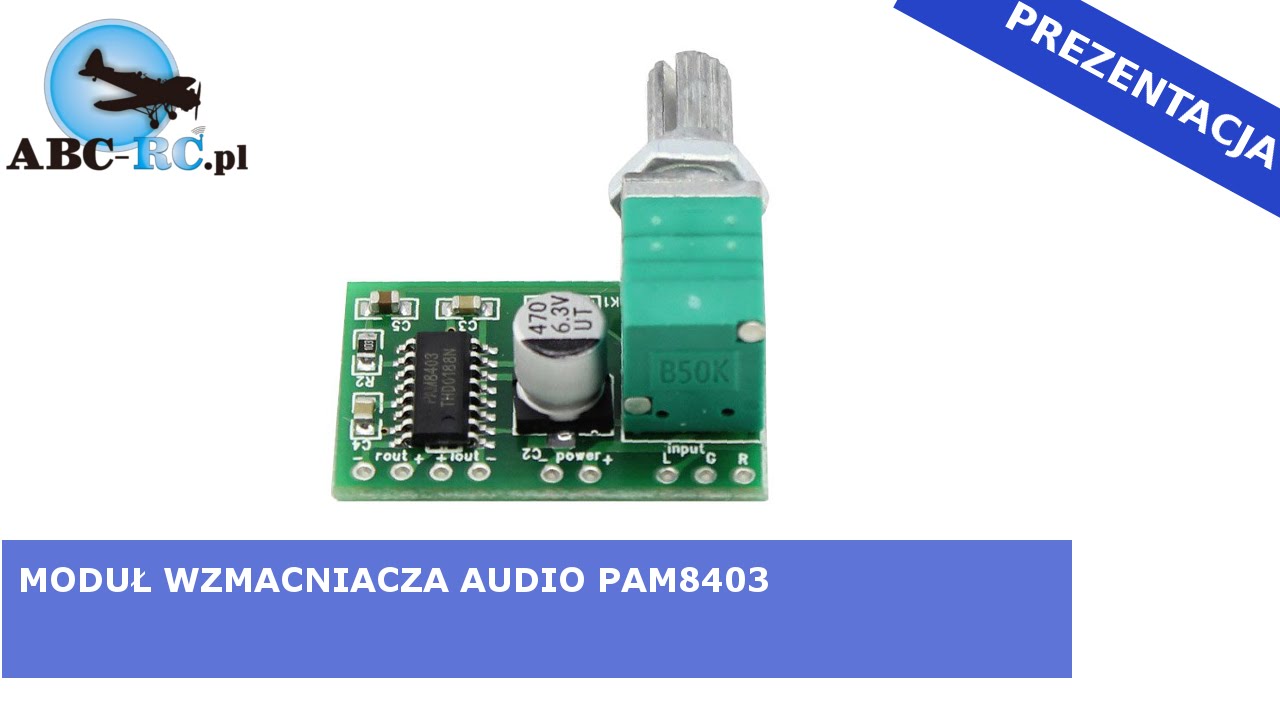 Wzmacniacz audio PAM8403 2x3W - ABC-RC.PL