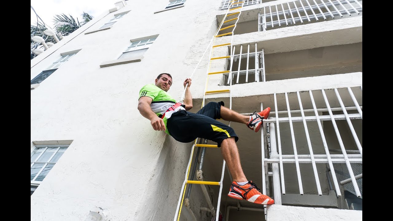 10m Fire Escape Ladder with Safety Cord / Isop Emergency Escape Ladder 4 Story / Fire Rescue Ladder
