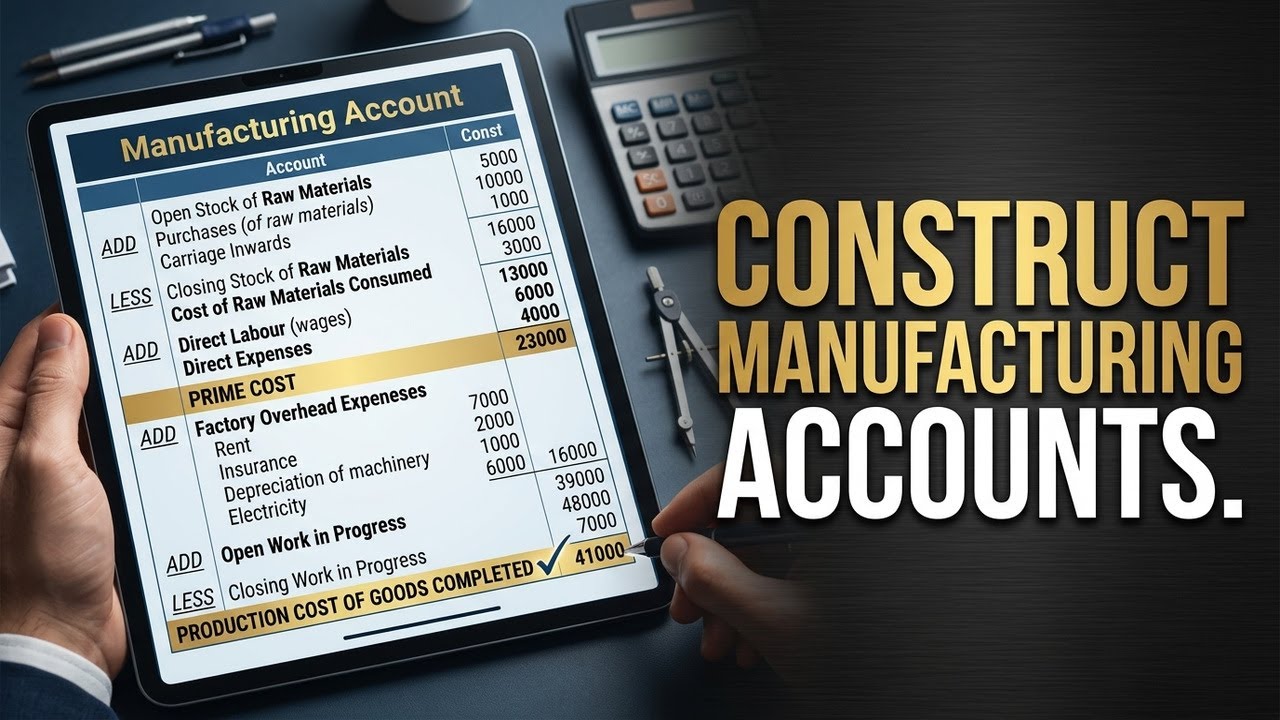 IGCSE & GCSE Accounts -  How to Construct Manufacturing Accounts