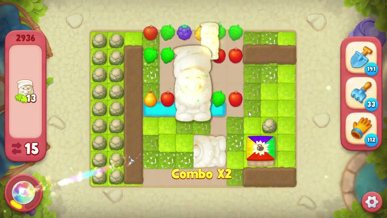 Gardenscapes 2936 Hard Level - 18 moves - NO BooSTERS