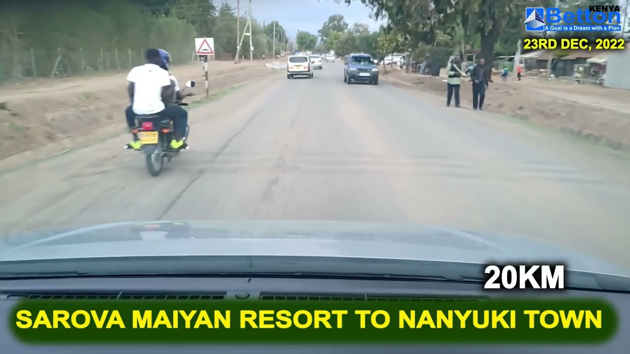 Sarova Maiyan Resort Hotel to Nanyuki, Mwisho wa Reli & BATUK city, home of Sports Mans Arms Hotel