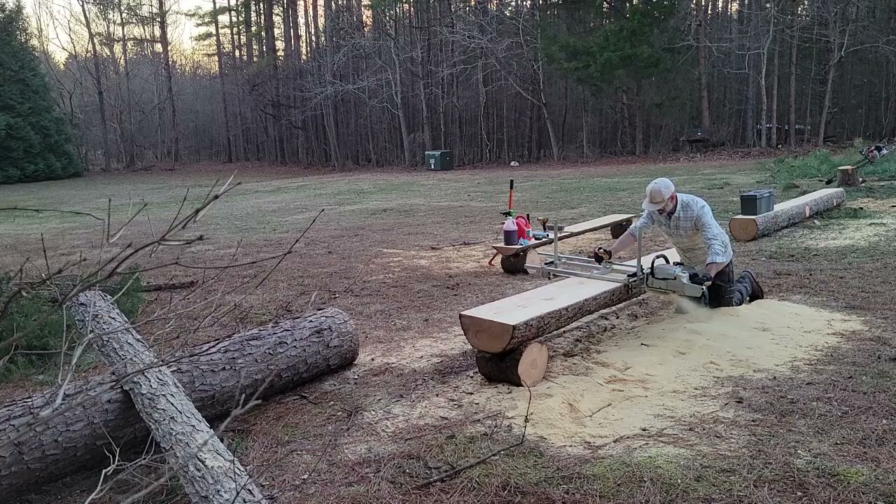 Milling a Pine Log