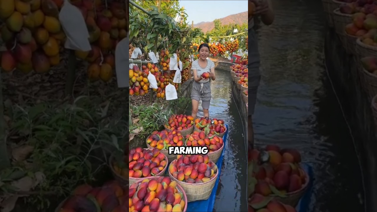 Cultivation of stoneless mango in China 😋 #shorts
