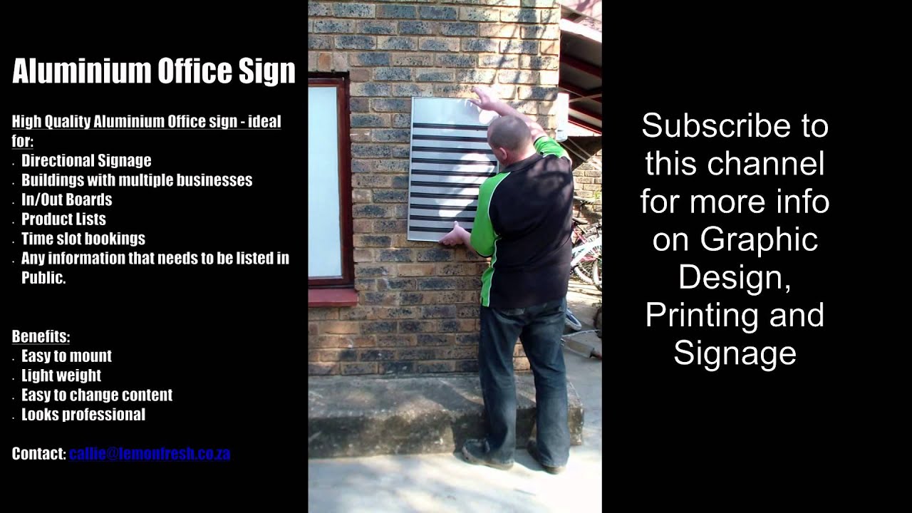 High End Aluminium Office Signage