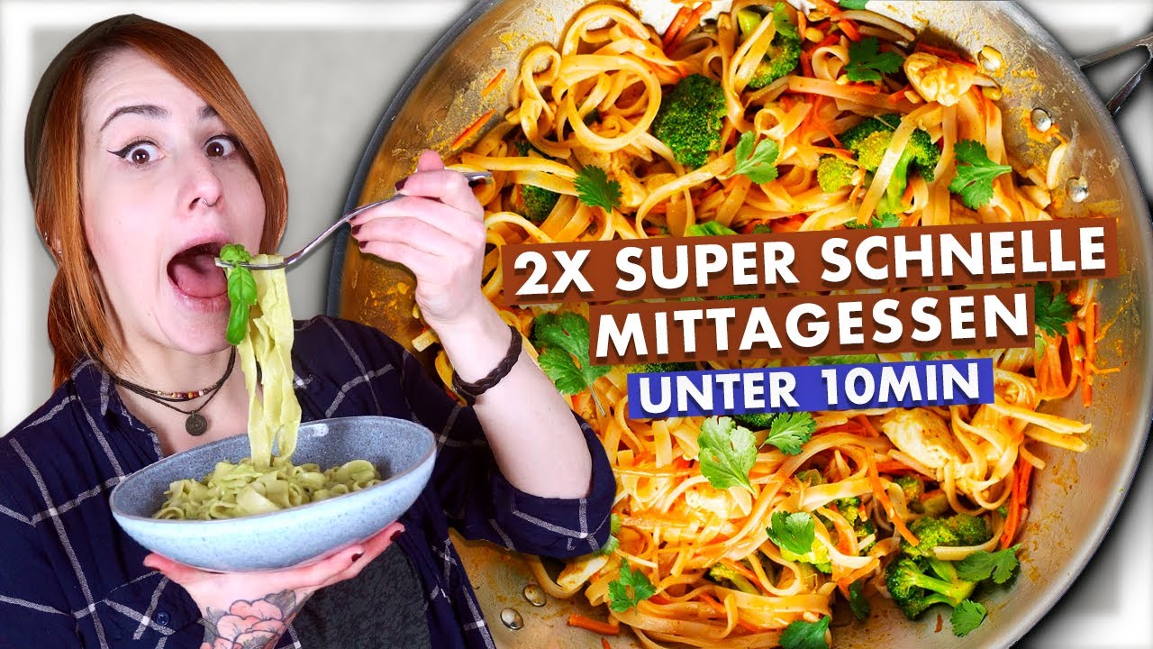 2 schnelle Nudelgerichte in unter 10 Minuten | Lecker & vegan 🍝