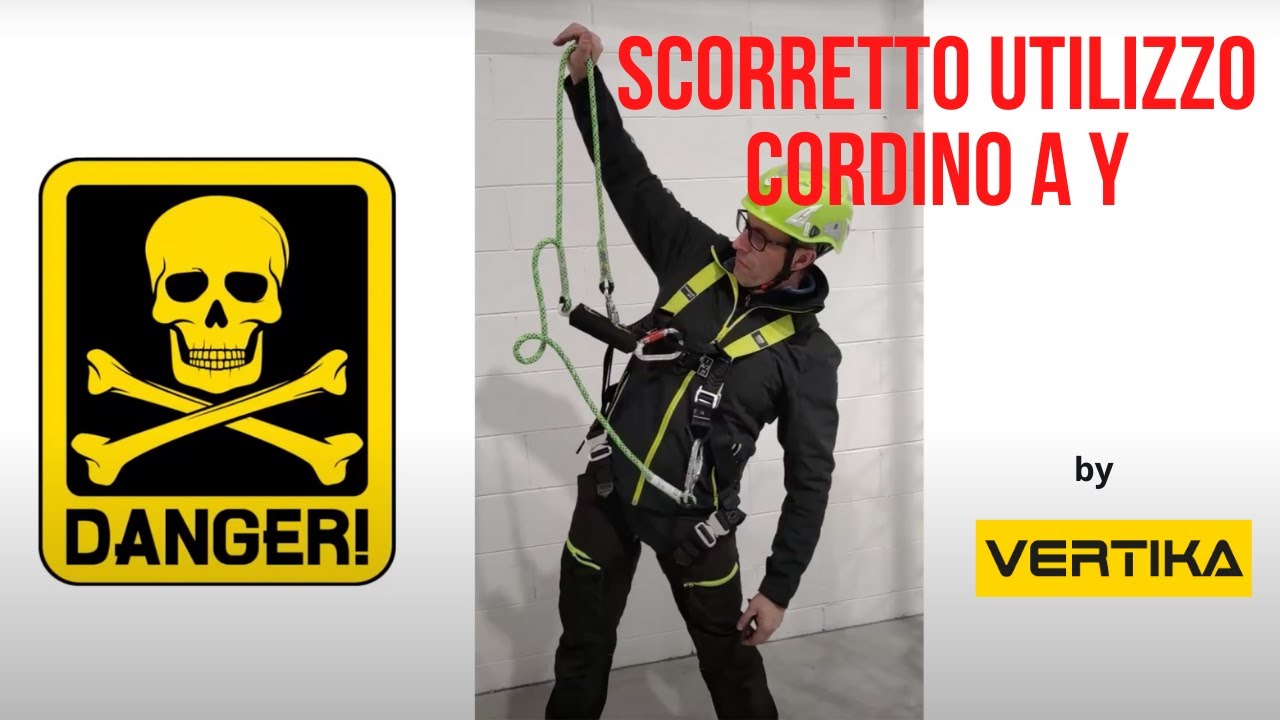 Test caduta con cordino Y