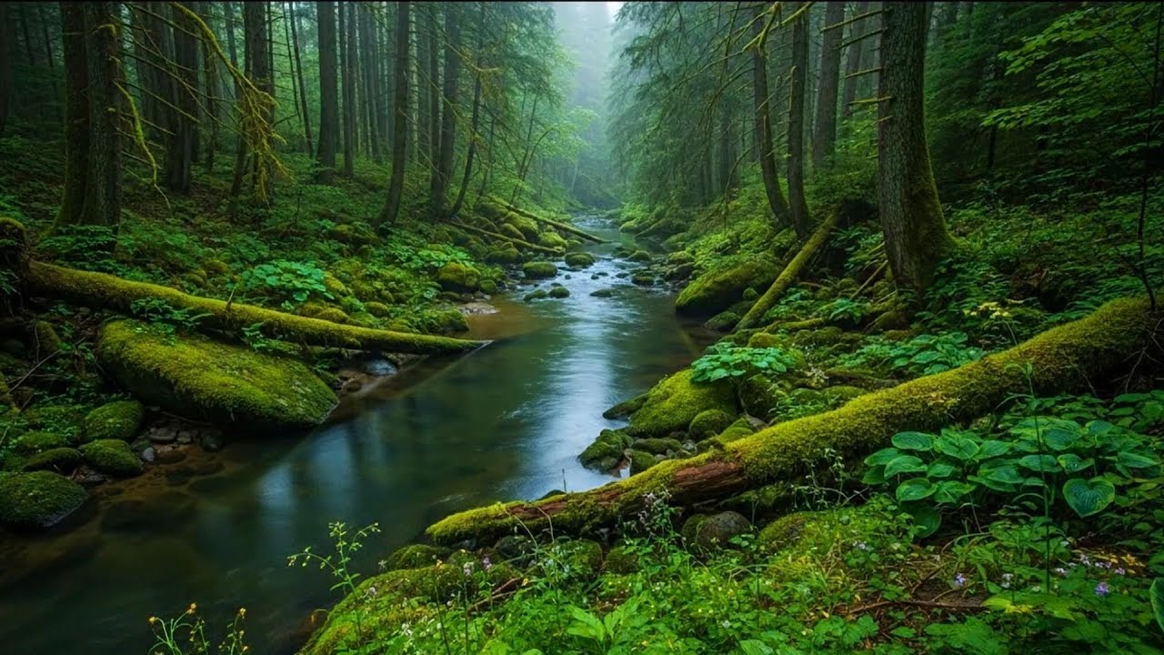 Gentle River Flow with Birds Chirping | Nature Sounds for Sleep & Deep Relaxation