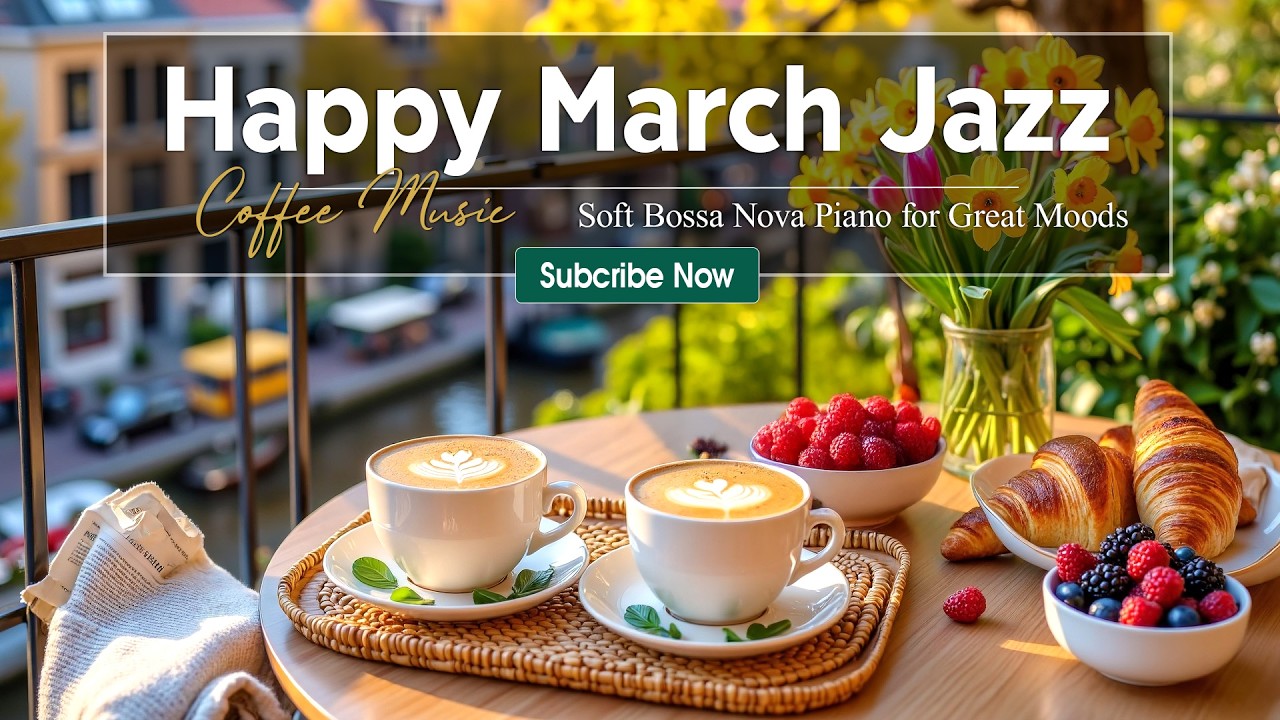 Happy Morning March Jazz ☕ Sweet Coffee Jazz Music & Soft Bossa Nova Piano for Great Moods