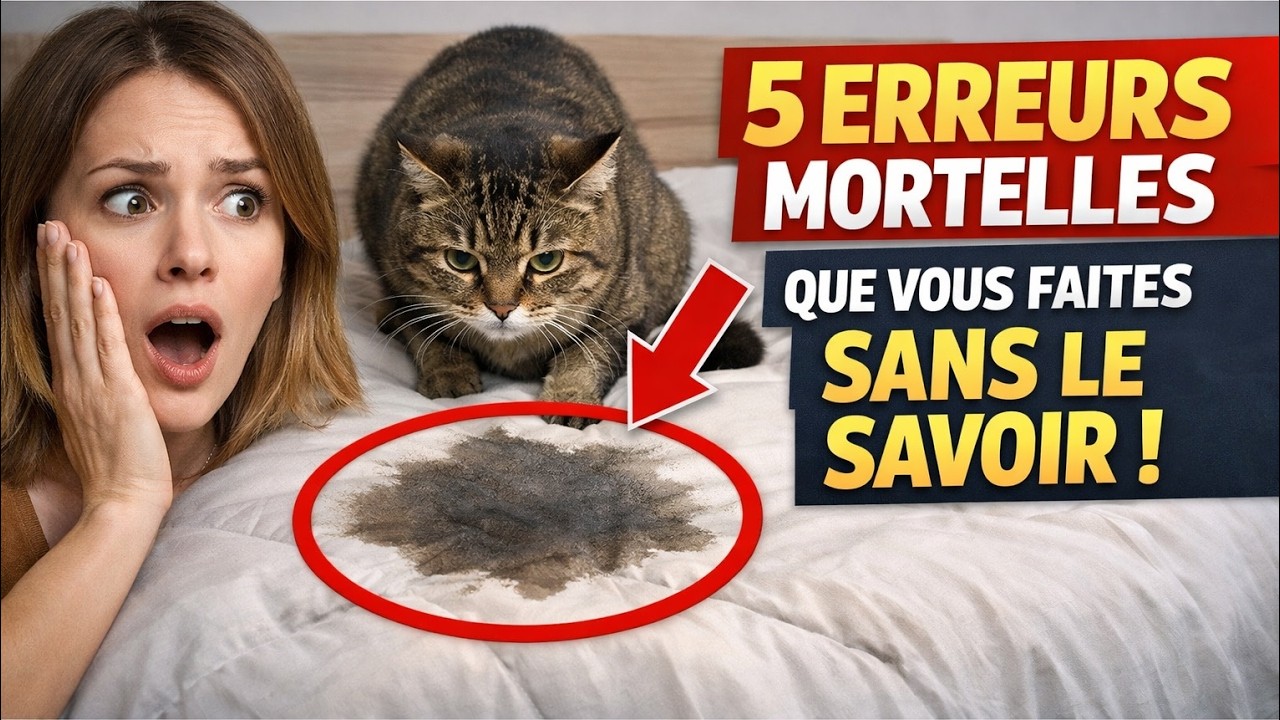 Votre chat fait pipi au lit ? 5 ERREURS MORTELLES que vous faites SANS le savoir ! 🙀