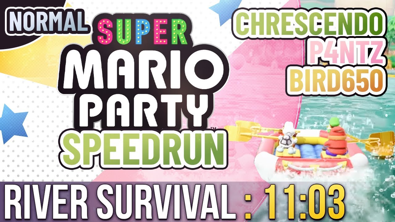 Super Mario Party River Survival Speedrun in 11:03 with Chrescendo, P4ntz and Bird650 (Normal)