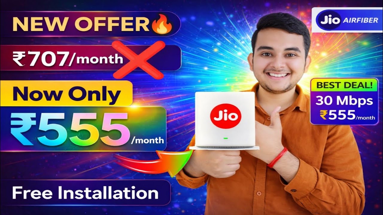 Jio AirFiber Only ₹555 Months New Offer | Installation & Booking | IPL Offer | JioHome Cricket Offer