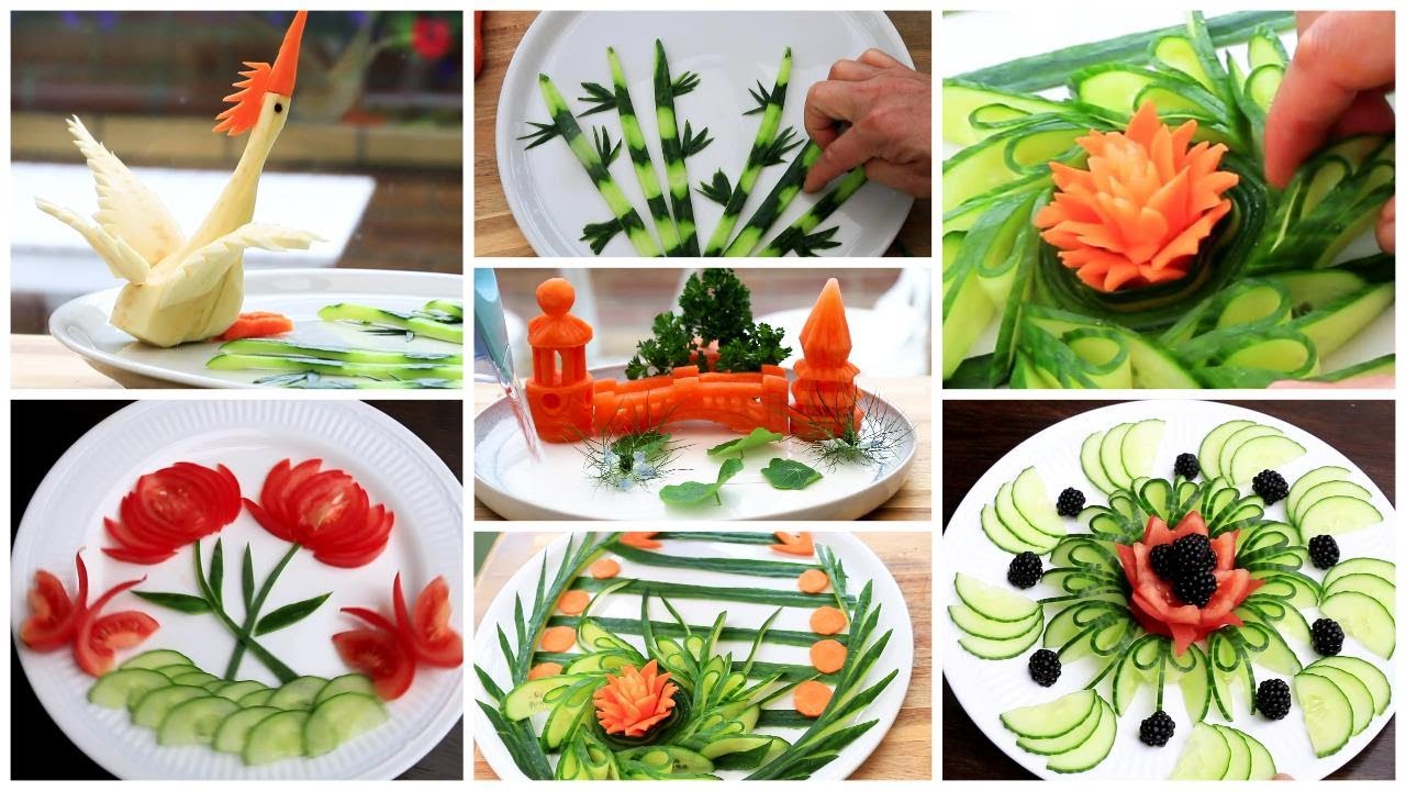 5 Super Salad Decoration For School Competition Ideas - Vegetable Carving Competition