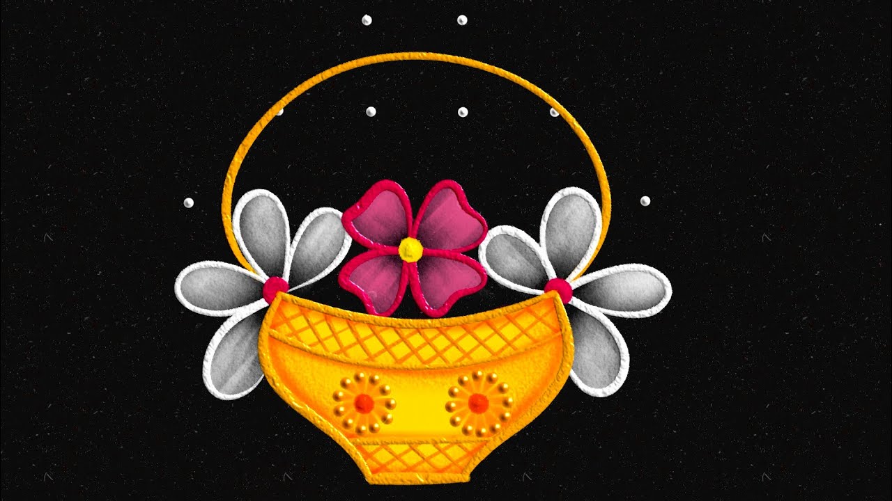 Creative 6-2 dots Flower Rangoli🌺| Easy & Simple dots kolam | Flower muggulu | colour rangoli