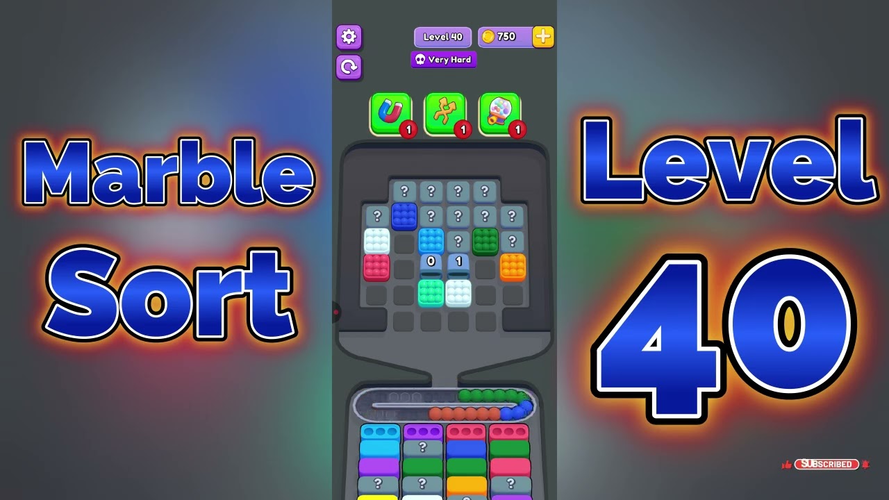 Marble Sort Level 40  Walkthrough 🟢🔵 | Color Marble Sorting Puzzle | Mini Boss