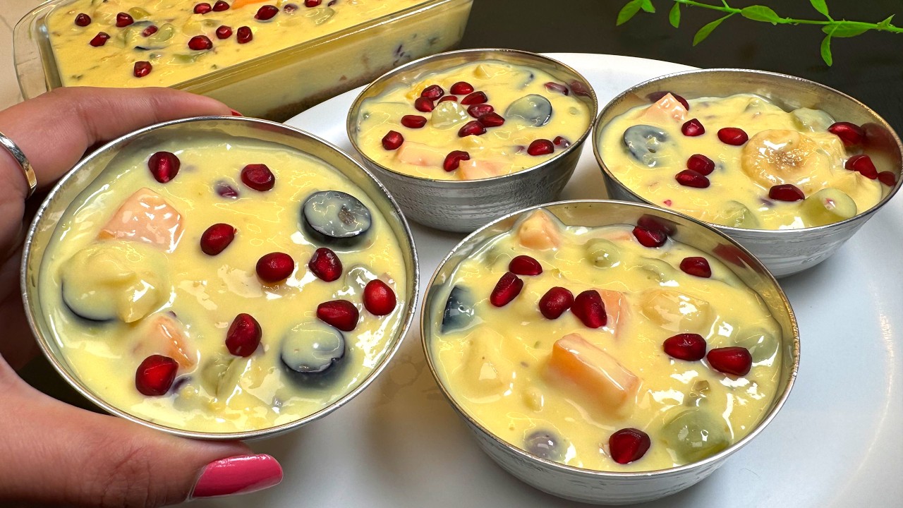 अलग स्टाईल का FRUIT CUSTARD इफ्तार में बनाके देखना बिना क्रिम के इतना लजीज बनेगा सबको बहुत पसंद आएगा