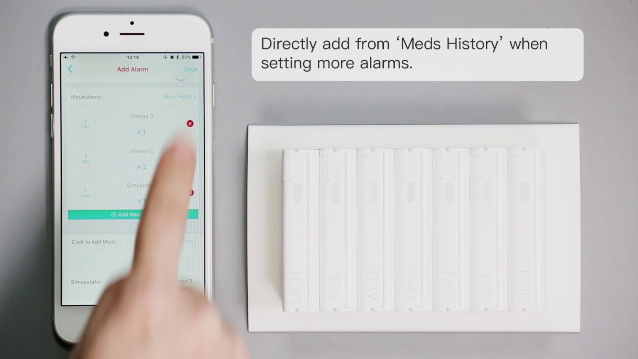 Memo Box Smart Weekly Pill Box Tutorial: How to Set Alarm for Meds Multiple Times A Day