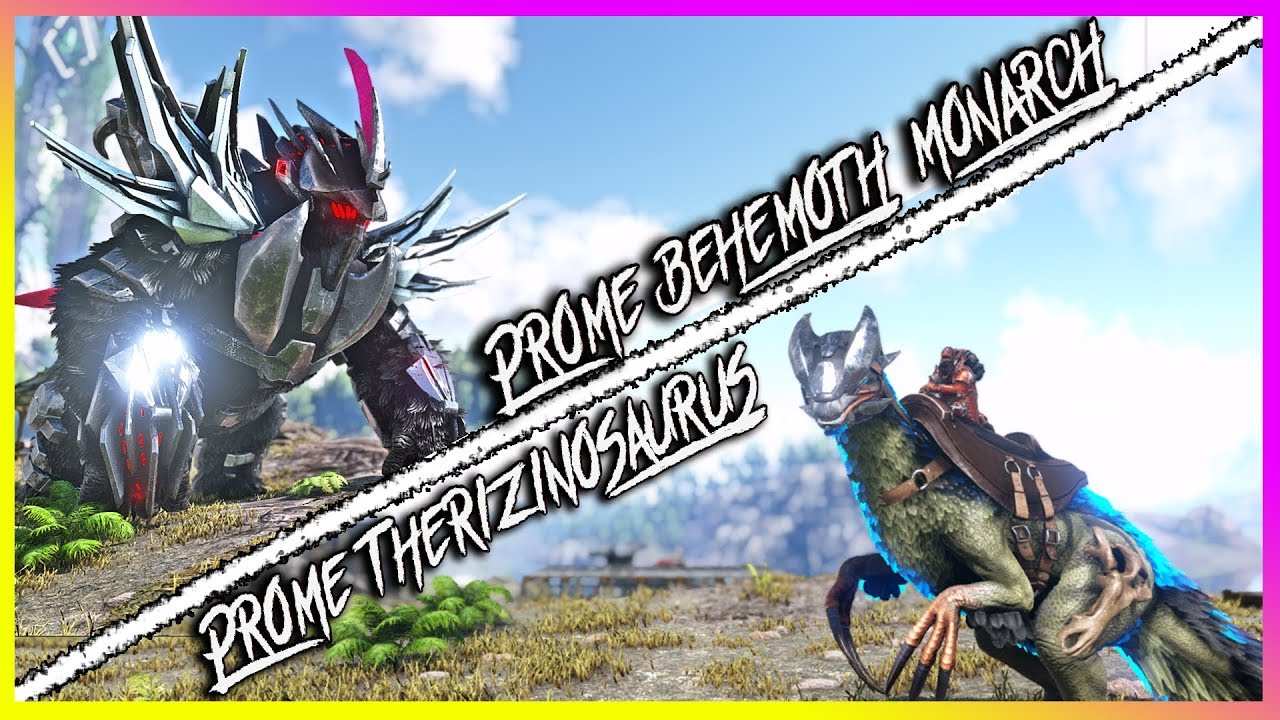 Gede Sekali Prome Behemoth (Monarch) & Di Cakar Prome Therizinosaur - Ark Survival Evolved