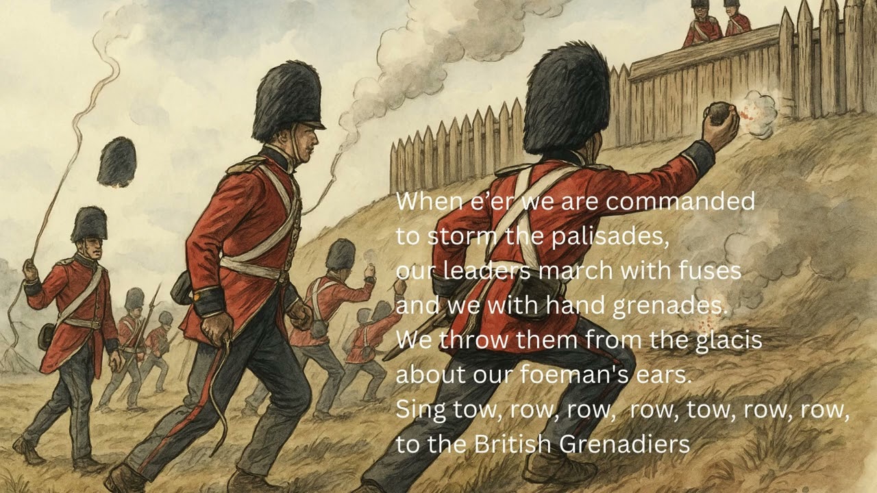 The British Grenadiers - sing tow, row, row, row, tow, row, row.