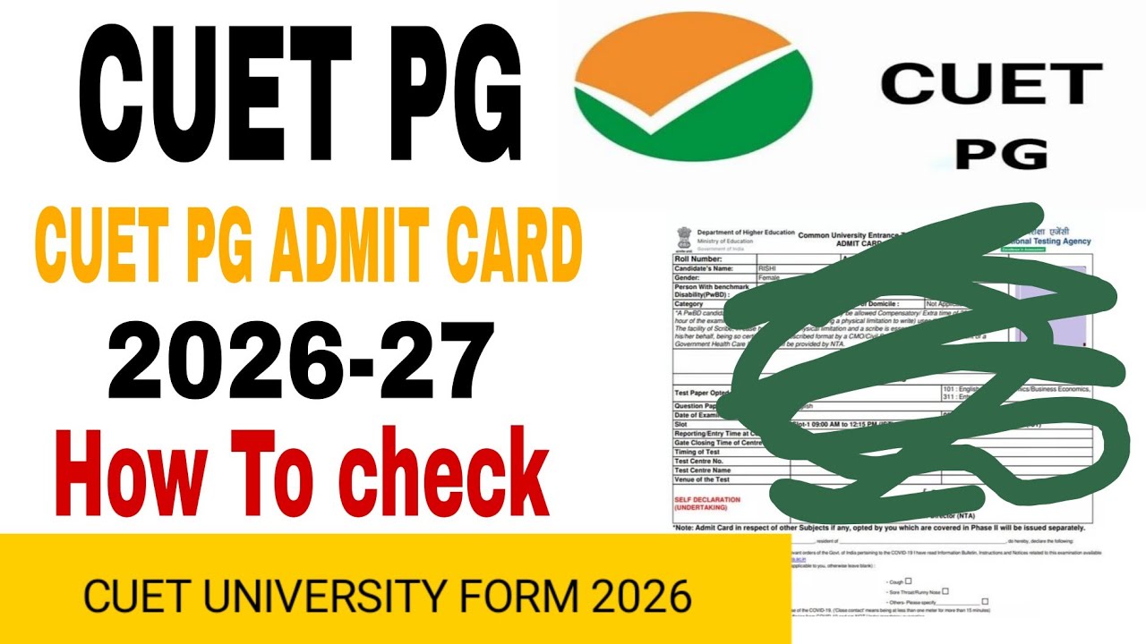 CUET PG Admit Card 2026 how to dowload cuet pg admit card 2026 cuet pg date sheet 2026