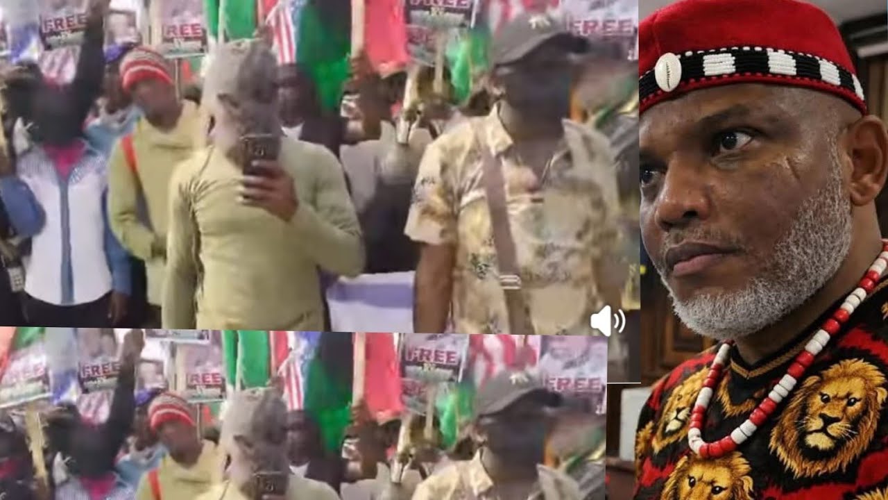 E DON RED ONE MILLION MEN & WOMEN FROM ABIA SHUTDØWN  RØAD LEAD TO ABUJ@ DEMAND MNK'S RELEASE NOW OH