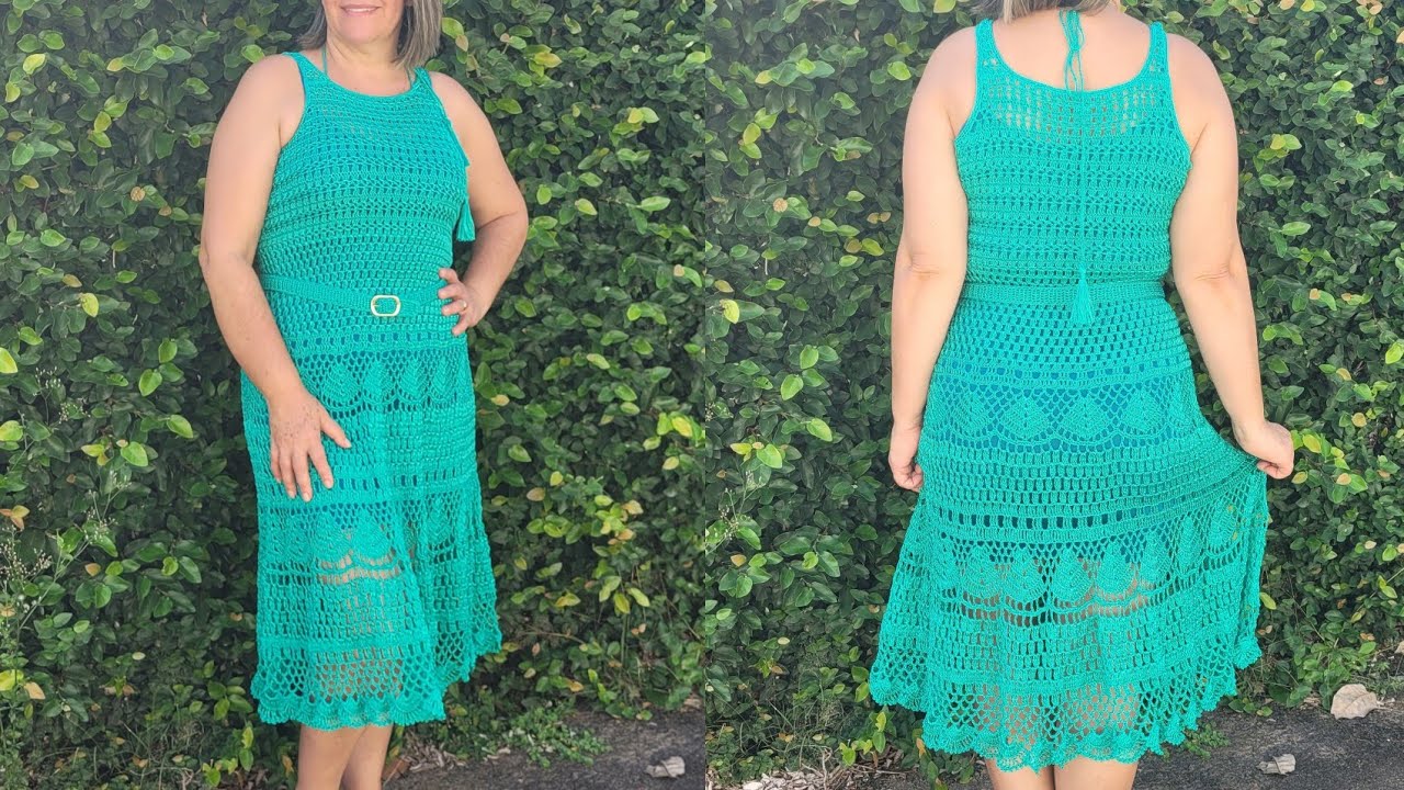 VESTIDO DE CROCHE CASSIA TAMANHO 42 EXPLICO POR MEDIDA