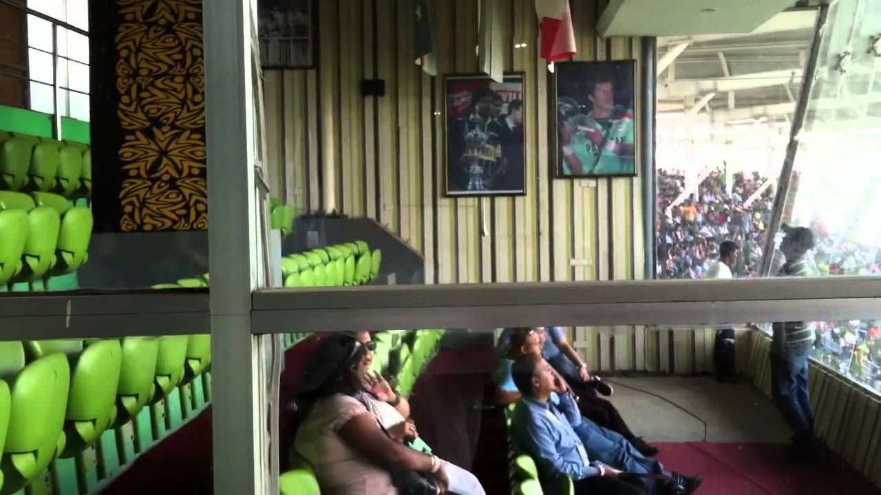Watching a match in a VIP box at Dhaka Stadium