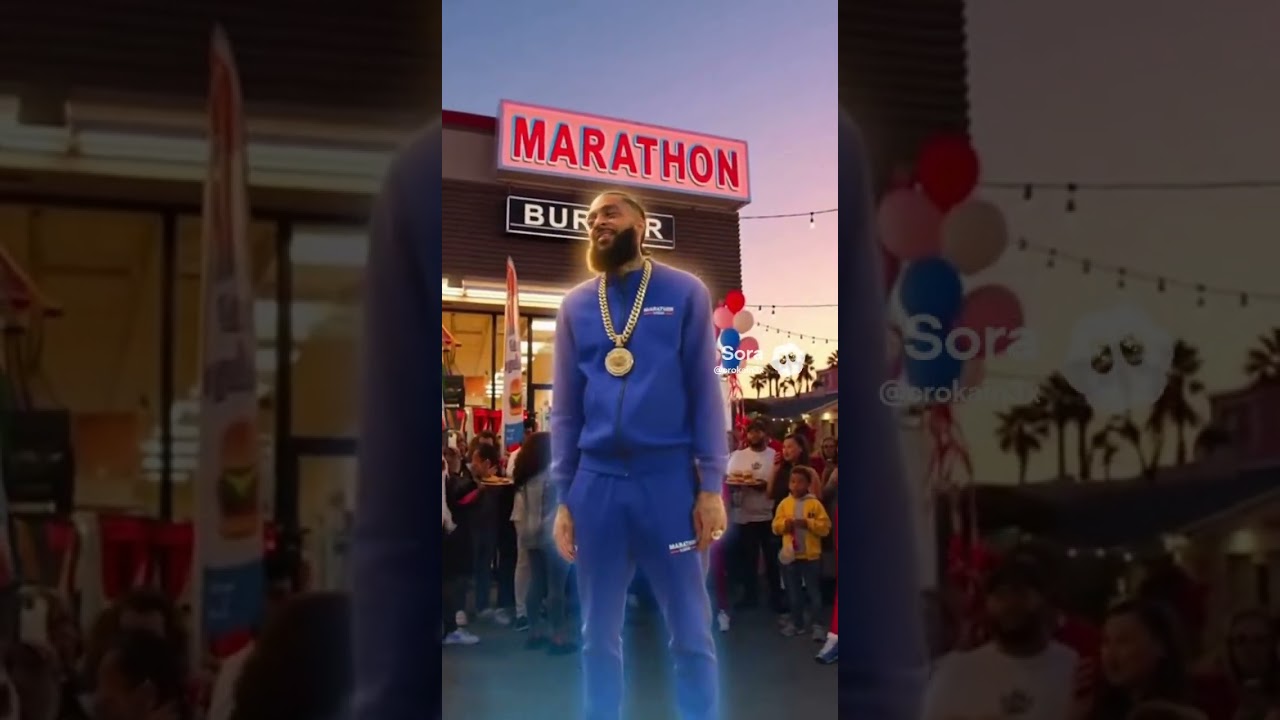 Nip was in spirit supporting this big bro Blacc Sam opening the first Marathon Burger. 🏁