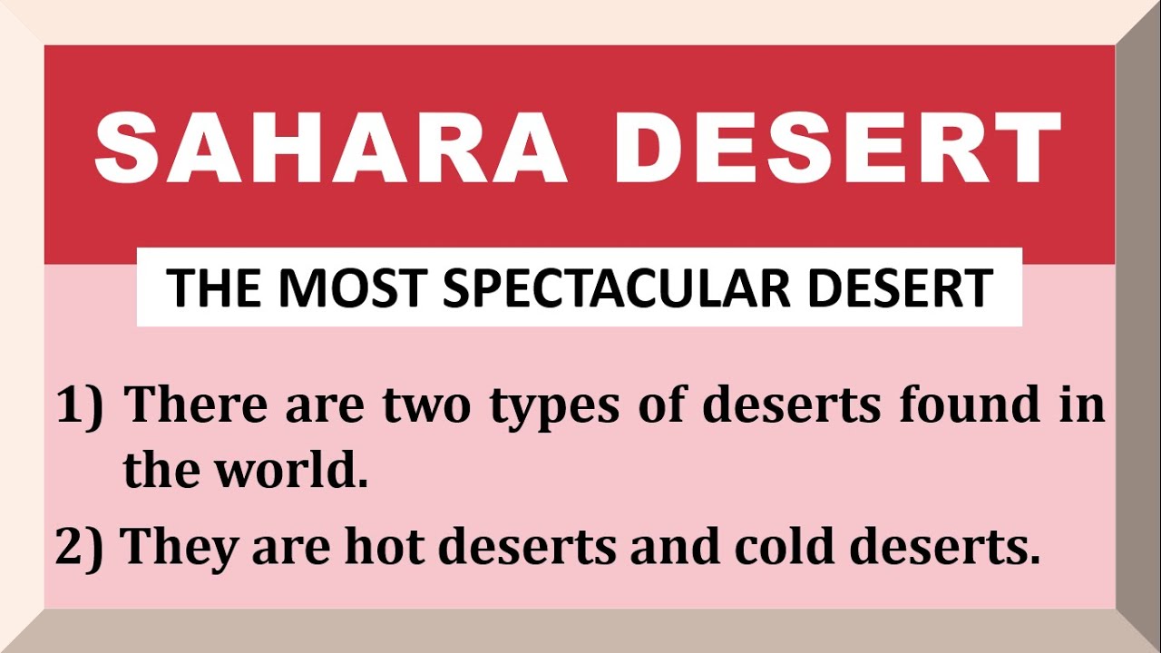10 Lines on Sahara Desert in English | Few Sentences about Sahara Desert