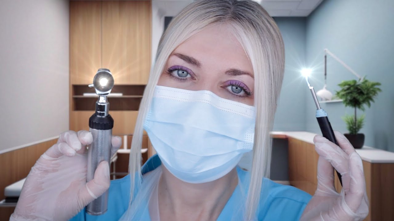 ASMR-осмотр и глубокая чистка ушей с помощью эндоскопа: отоскоп, ковыряние, шипучие капли, чистка...