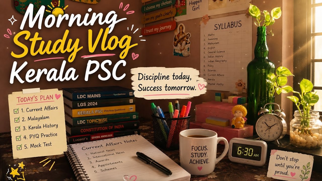 PSC🌷🎀 Morning study vlog ✨🪻 Kerala PSC aspirant 🌷 Study with me 📚#trending #viral